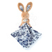 Plyšový zajačik na maznanie Bunny Navy Boh'aime Doudou et Compagnie modrý 12 cm v darčekovom bal