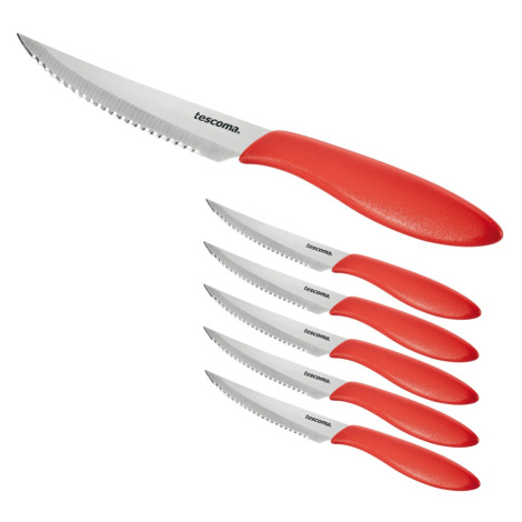 Nôž steakový PRESTO 12 cm, 6 ks, červená
