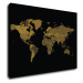 Impresi Obraz Mapa sveta čierno zlatá - 70 x 50 cm