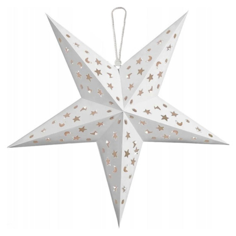 Svietiaca LED papierová hviezda LUMINA I 60 cm biela Tutumi