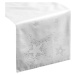 DomTextilu Vianočný obrus štóla v bielo striebornej kombinácii 35x180 33214-163985 Biela