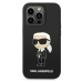 Karl Lagerfeld Liquid Silicone Ikonik NFT Zadný Kryt pre iPhone 15 Pro Max Black