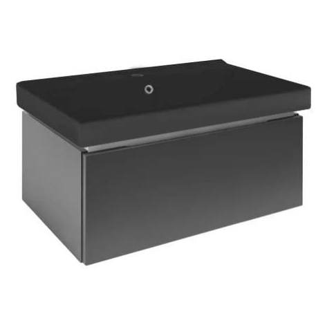 Kúpeľňová skrinka s umývadlom SAT Feel 80x30x46 cm v antracitovej farbe mat SATFEEL80ANTU1MB