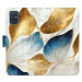 Flipové puzdro iSaprio - GoldBlue Leaves - Samsung Galaxy A51