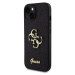 Guess PU Fixed Glitter 4G Metal Logo Zadný Kryt pre iPhone 13 Black