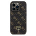 Guess PU Leather 4G Triangle Metal Logo Zadný Kryt pre iPhone 14 Pro Black