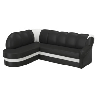 NABBI Belluno L rohová sedačka s rozkladom a úložným priestorom čierna (Soft 11) / biela (Soft 1