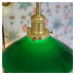 PR Home Nástenné svietidlo Axel, mosadzná farba, zelené sklenené tienidlo