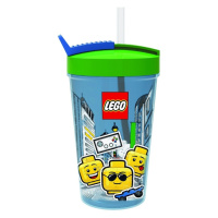 LEGO® ICONIC Boy pohár so slamkou - modrá / zelená