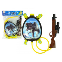 Pištoľ na vodu so zásobníkom s obrázkom dinosaura modrý