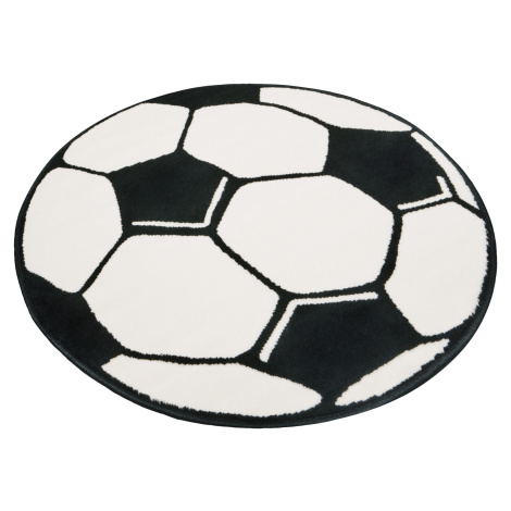 Dětský kusový koberec Prime Pile Fussball 100015 - 100x100 (průměr) kruh cm Hanse Home Collectio