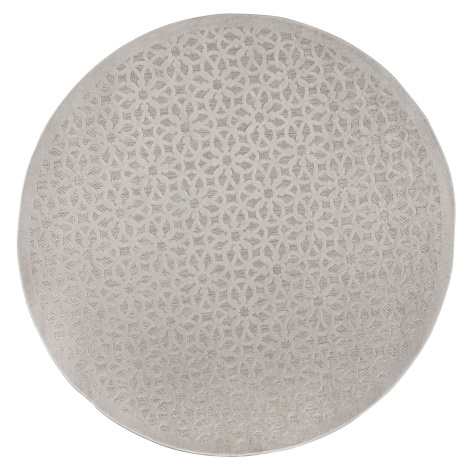 Kusový koberec Piatto Argento Silver kruh – na ven i na doma - 160x160 (průměr) kruh cm Flair Ru Flair Rugs
