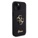 Guess PU Fixed Glitter 4G Metal Logo Zadný Kryt pre iPhone 13 Black