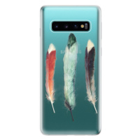 Odolné silikónové puzdro iSaprio - Three Feathers - Samsung Galaxy S10