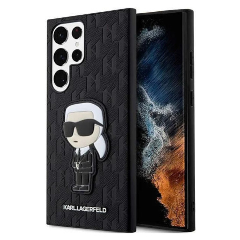 Kryt Karl Lagerfeld Samsung Galaxy S23 Ultra hardcase black Saffiano Monogram Ikonik (KLHCS23LSA