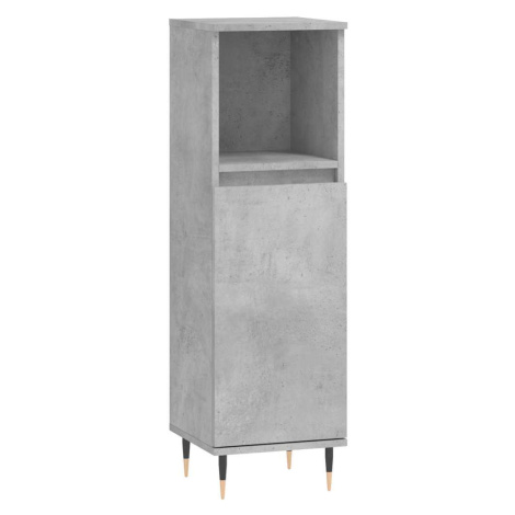 vidaXL Skrinka do kúpeľne betónová sivá 30x30x100 cm kompozitné drevo