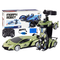 mamido  Auto Robot Transformers 2v1 na diaľkové ovládanie RC 1:10 zelená