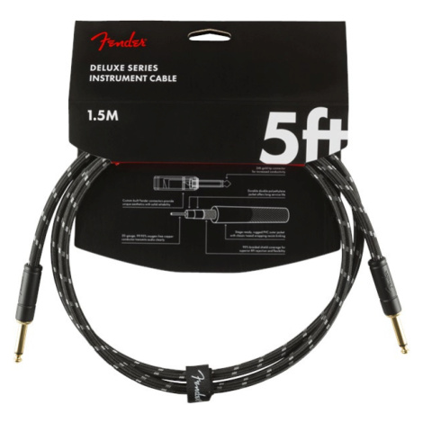 Fender Deluxe Series 5' Instrument Cable Black Tweed