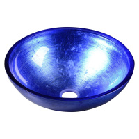 MURANO BLU, sklenené umývadlo okrúhle 40x14 cm, modrá AL5318-65