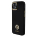 Guess Liquid Silicone 4G Strass Metal Logo Zadný Kryt pre iPhone 15 Black