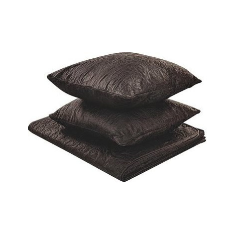 Sada embosovanej prikrývky na posteľ s vankúšom 160 × 220 cm hnedá RAYEN, 313722