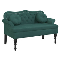 vidaXL Lavica s vankúšmi, tmavozelená, 120,5x65x75 cm, zamat