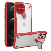 Apple iPhone 12 / 12 Pro, Plastový chrbát + silikónový rám, stredne odolný proti nárazu, so stoj