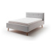 Svetlosivá čalúnená dvojlôžková posteľ s úložným priestorom s roštom 140x200 cm Lotte - Meise Mö