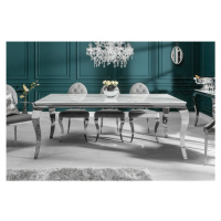 Jedálenský stôl ZETHOS Dekorhome Bielo-sivý mramor,Jedálenský stôl ZETHOS Dekorhome Bielo-sivý m