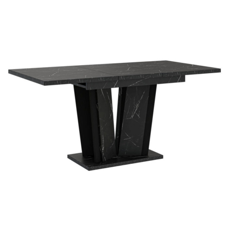 Home Collective ROZKLADACÍ JEDÁLENSKÝ STÔL 120–160 cm Čierny s dekorom mramoru