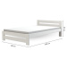 DL Jednolôžková drevená posteľ 120x200 Marika - biela