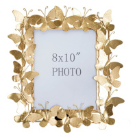 Kovový stojací rámček v zlatej farbe 35x38 cm Butterfly – Mauro Ferretti