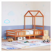 vidaXL Poschodová posteľ so strechou voskovohnedá 80x200 cm borovica