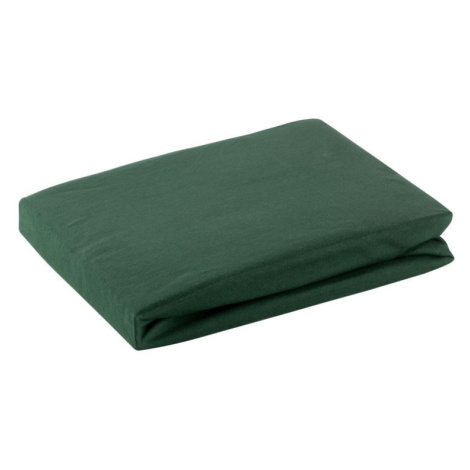 Zelená bavlnená jersey posteľná plachta 180x200+30 cm Eurofirany