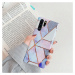 Huawei P40, silikónové puzdro, polygonálny mramorový vzor, Wooze Geometric Marble, farba/modrá