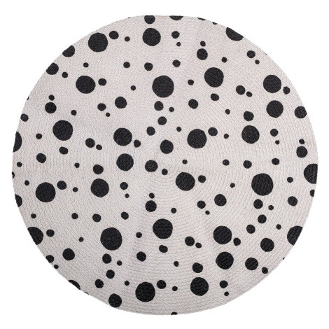 Detský čierno-sivý koberec Bloomingville Mini Dots, ⌀ 80 cm