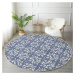 Modrý prateľný okrúhly koberec vhodný pre robotické vysávače ø 120 cm Comfort – Mila Home