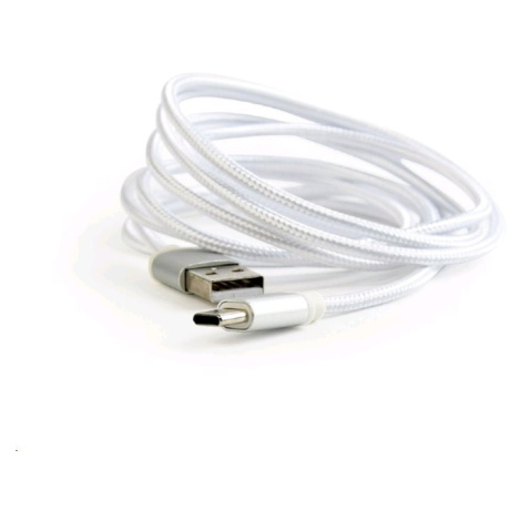 Kabel CABLEXPERT USB 2.0 AM na Type-C kabel (AM/CM), 1,8m, opletený, stříbrný, blister GEMBIRD