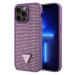 Guess Rhinestones Triangle Metal Logo Kryt pre iPhone 15 Pro Max Purple