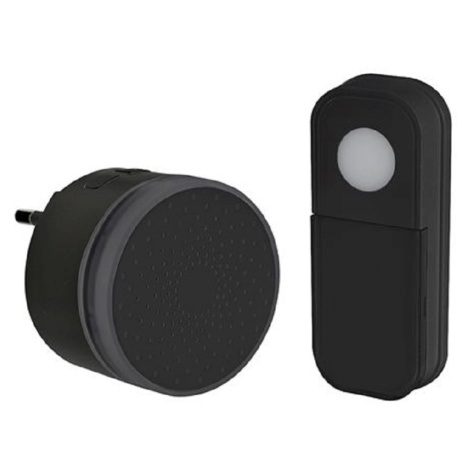 Solight Bezdrôt. domový zvonček mini 1L77 do zásuvky, learn. code, 180m, čierna