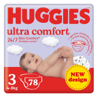 HUGGIES® Plienky jednorazové Ultra Comfort Mega 3 (4-9 kg) 78 ks