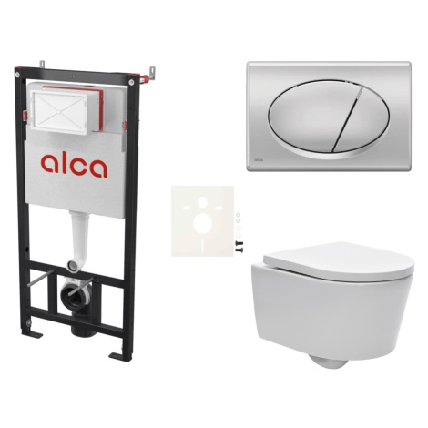Cenovo zvýhodnený závesný WC set Alca do ľahkých stien / predstenová montáž + WC SAT Brevis SIKO