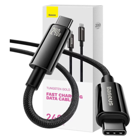Kábel USB-C to USB-C cable Baseus Tungsten Gold 240W 2 m, black (6932172628833)