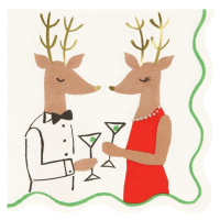 Papierové obrúsky v súprave 16 ks Mr. & Mrs. Reindeer – Meri Meri