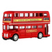Autobus "Londýn" červený poschodový kov/plast 12cm na spätné natiahnutie