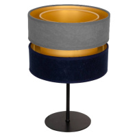 Stolová lampa Duo modrá/sivá/zlatá, výška 30 cm