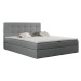 Boxspringová posteľ, 140x200, sivá, KAMILIA