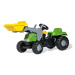 Šlapací traktor s prívesom a lyžicou Rolly Toys 023134 zelený