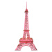 Dřevěné 3D puzzle Eiffelova věž růžová