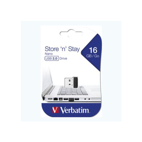 Verbatim USB flash disk, USB 2.0, 16GB, Nano, Store N Stay, černý, 97464, USB A